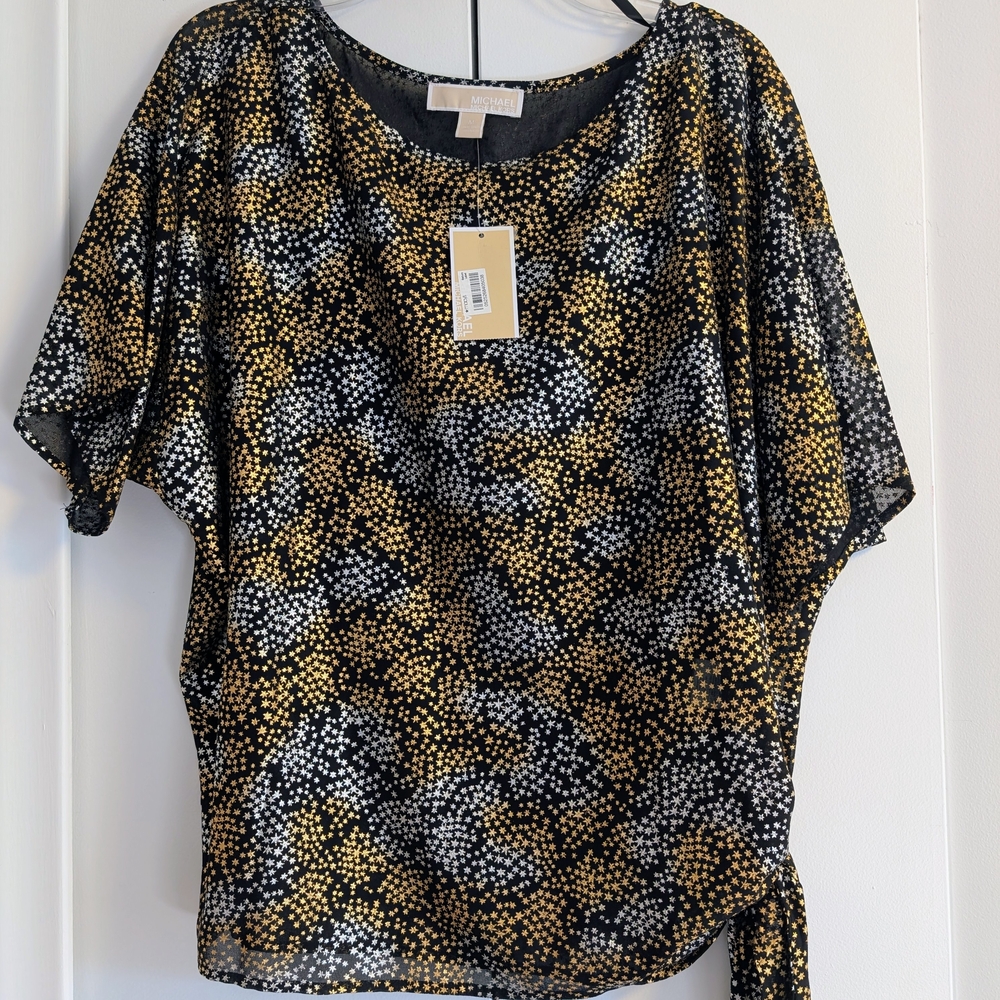 MICHAEL Michael Kors Black and Gold Blouse